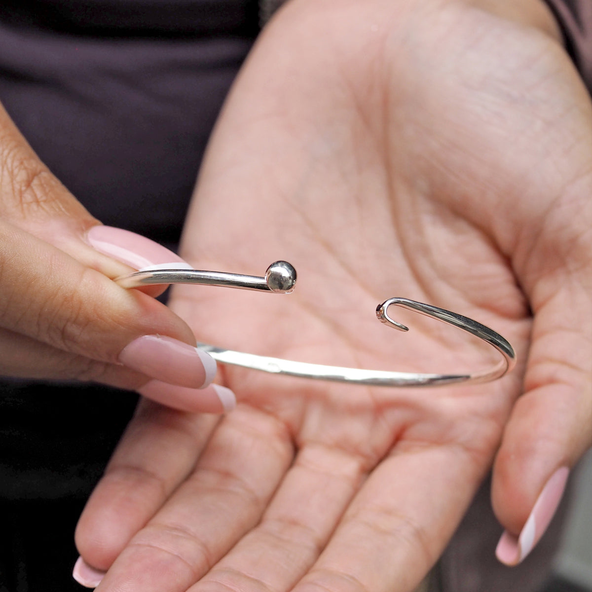 Flow Silver Dot Bangle