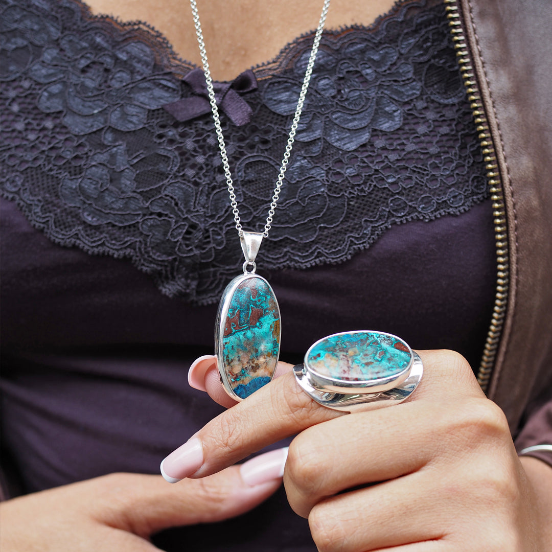 Monet Chrysocolla XL Oval Pendant