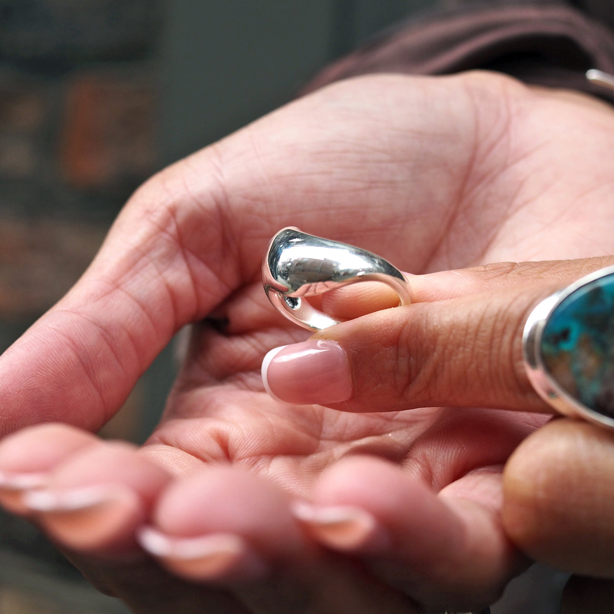 Ripple Polished Sterling Silver Ring