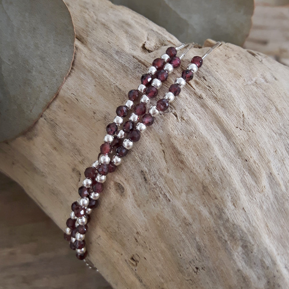 Adeline 3 Garnet Bracelet