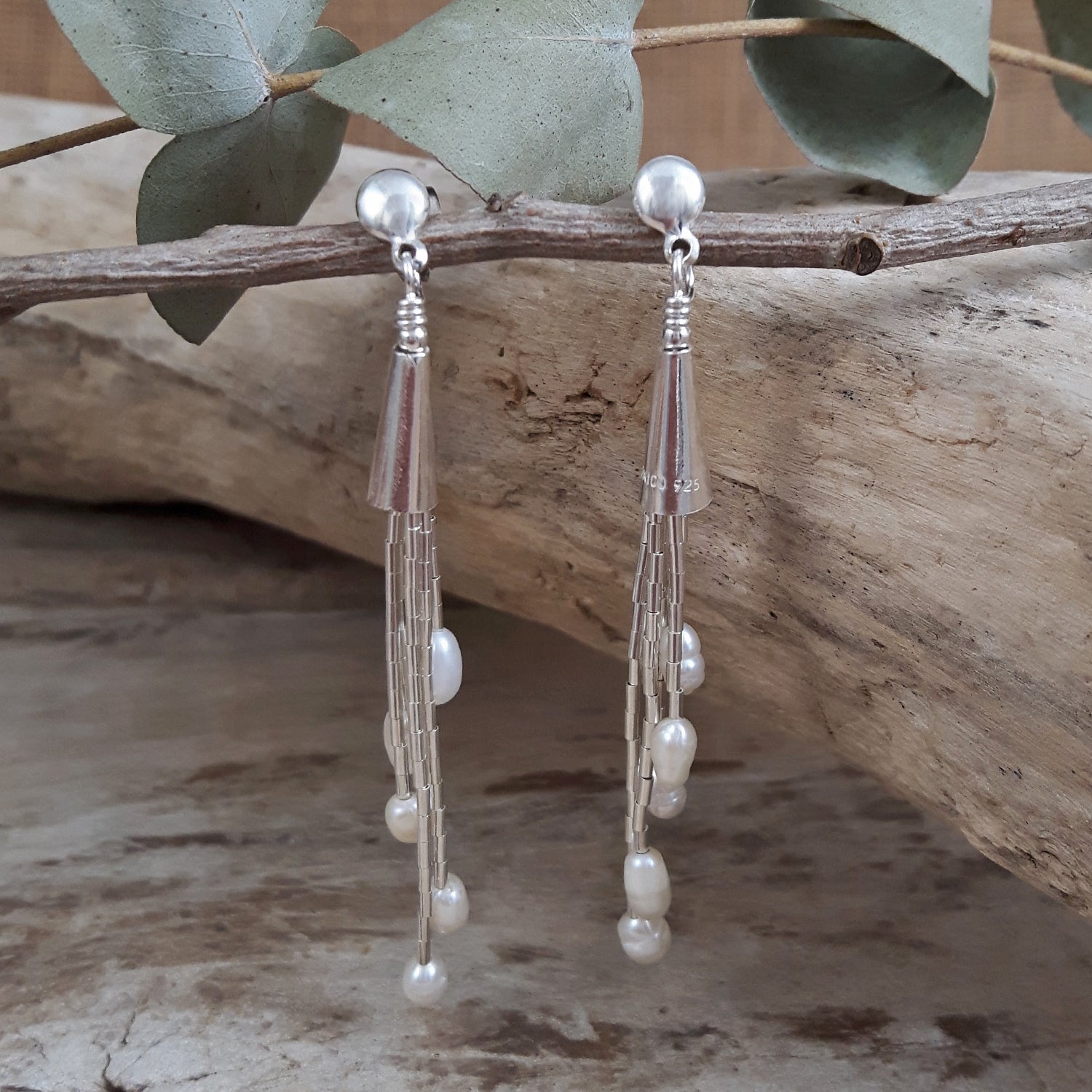 Evelyn White Pearl Earrings