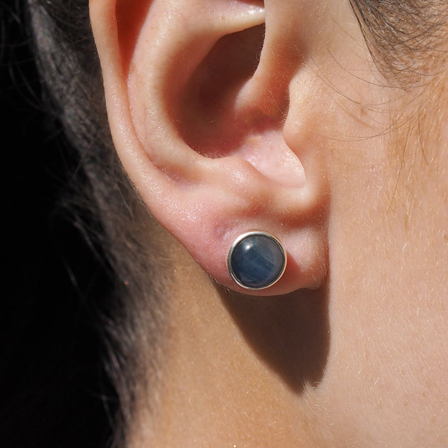 Alba Kyanite Small Round Stud Earrings