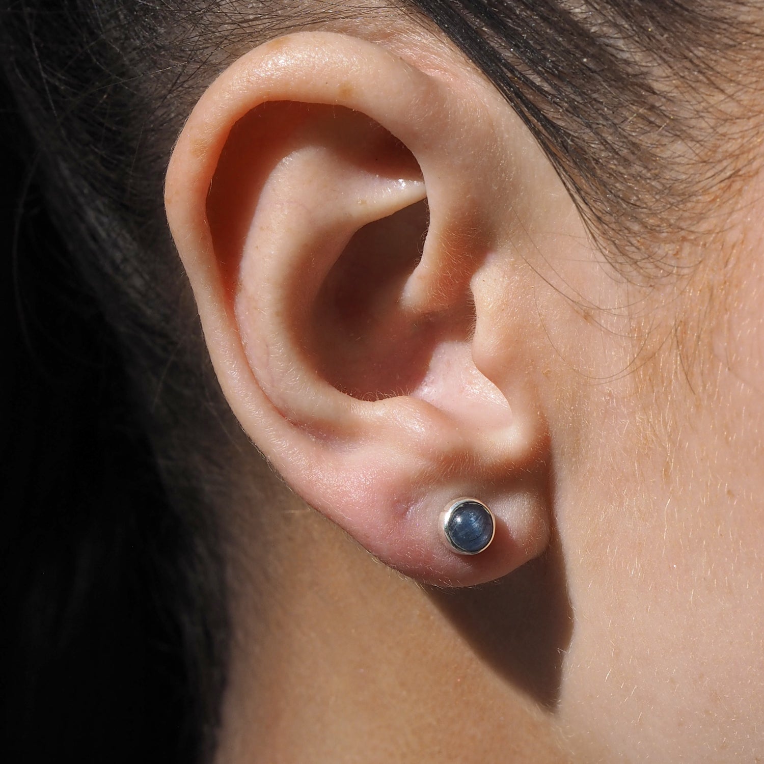 Alba Kyanite Mini Round Stud Earrings