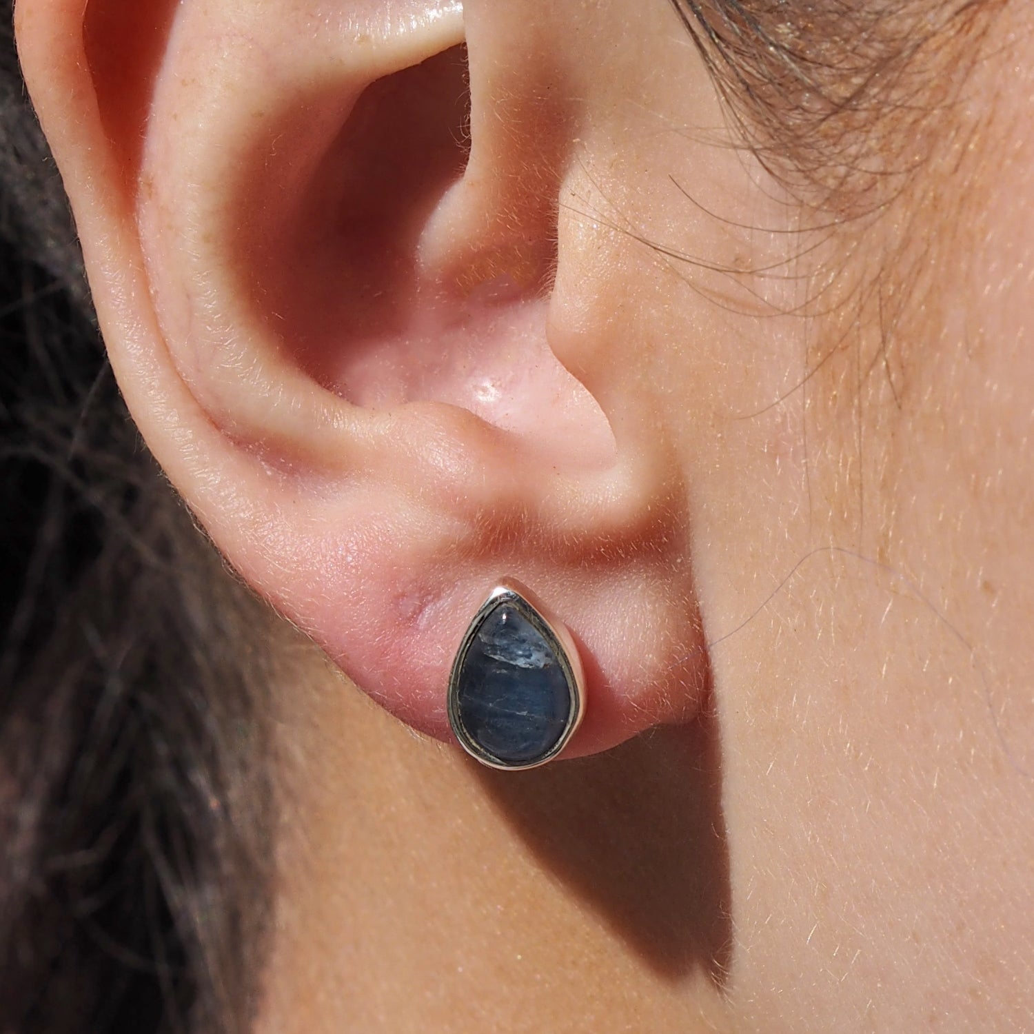 Alba Kyanite Teardrop Stud Earrings