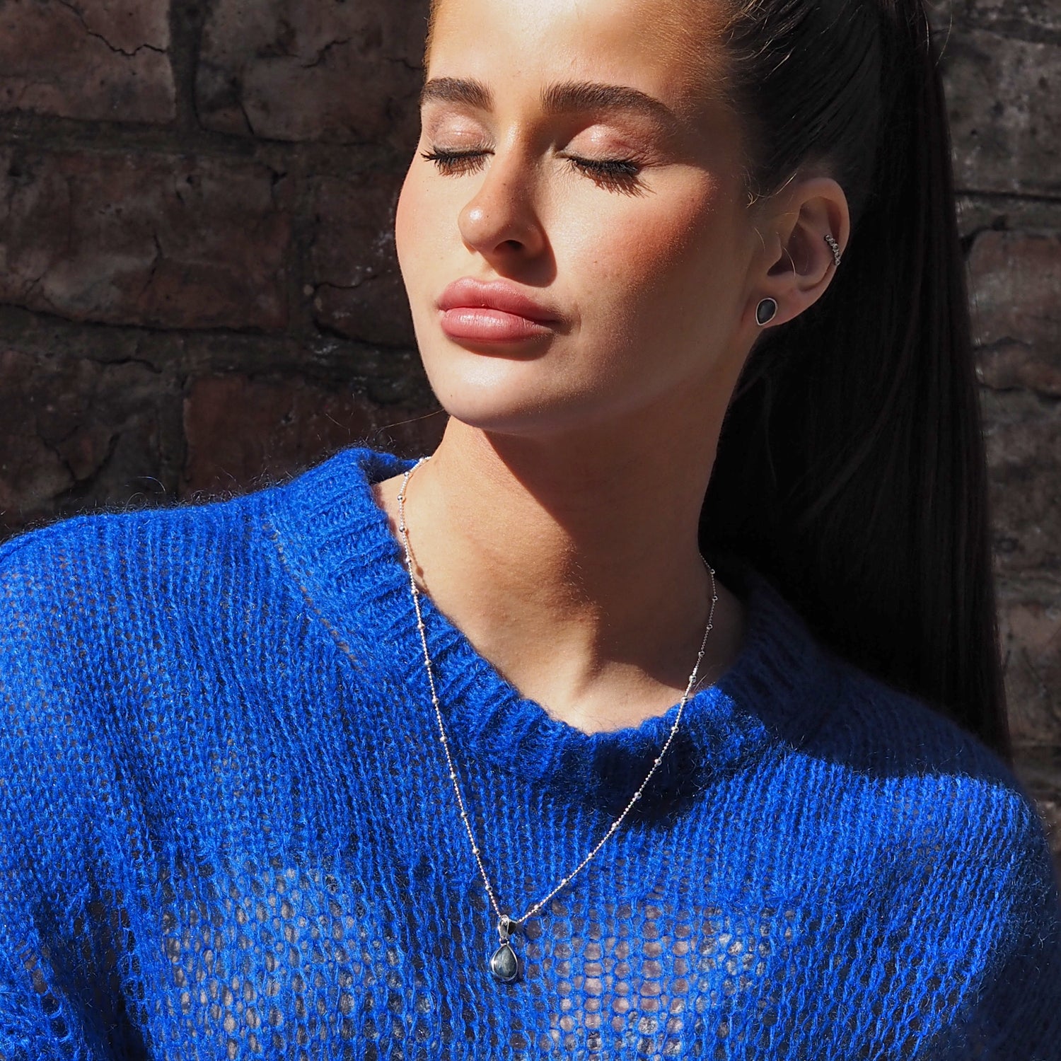 Alba Kyanite Teardrop Stud Earrings