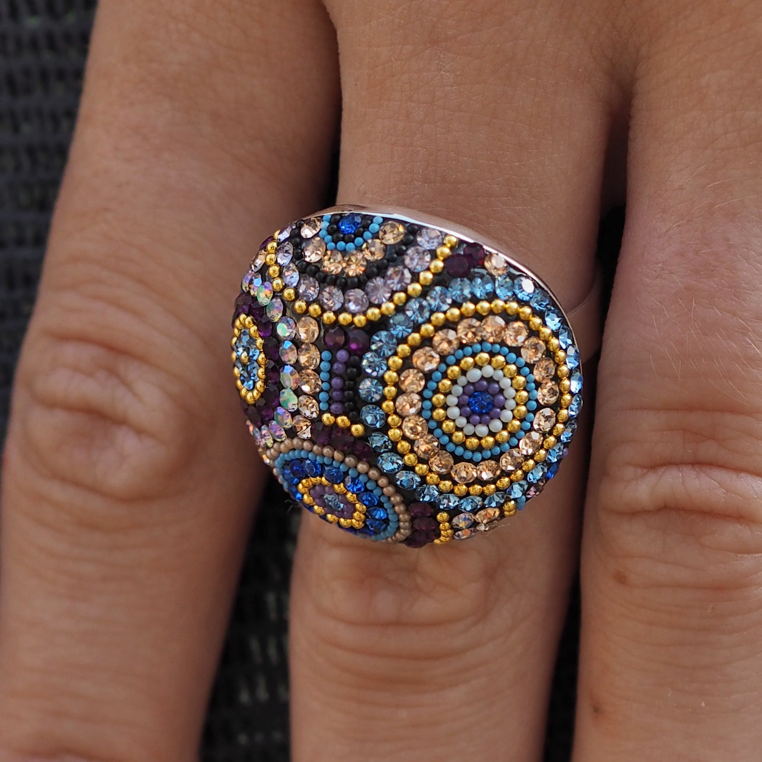 Allegra Indigo Radiance Adjustable Ring