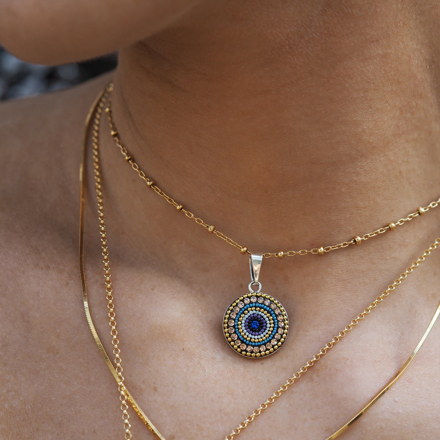 Allegra Indigo Radiance Coin Pendant
