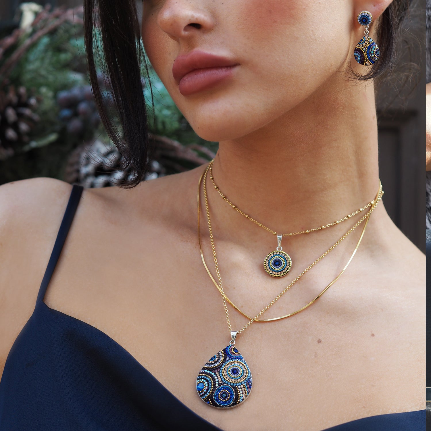 Allegra Indigo Radiance Coin Pendant