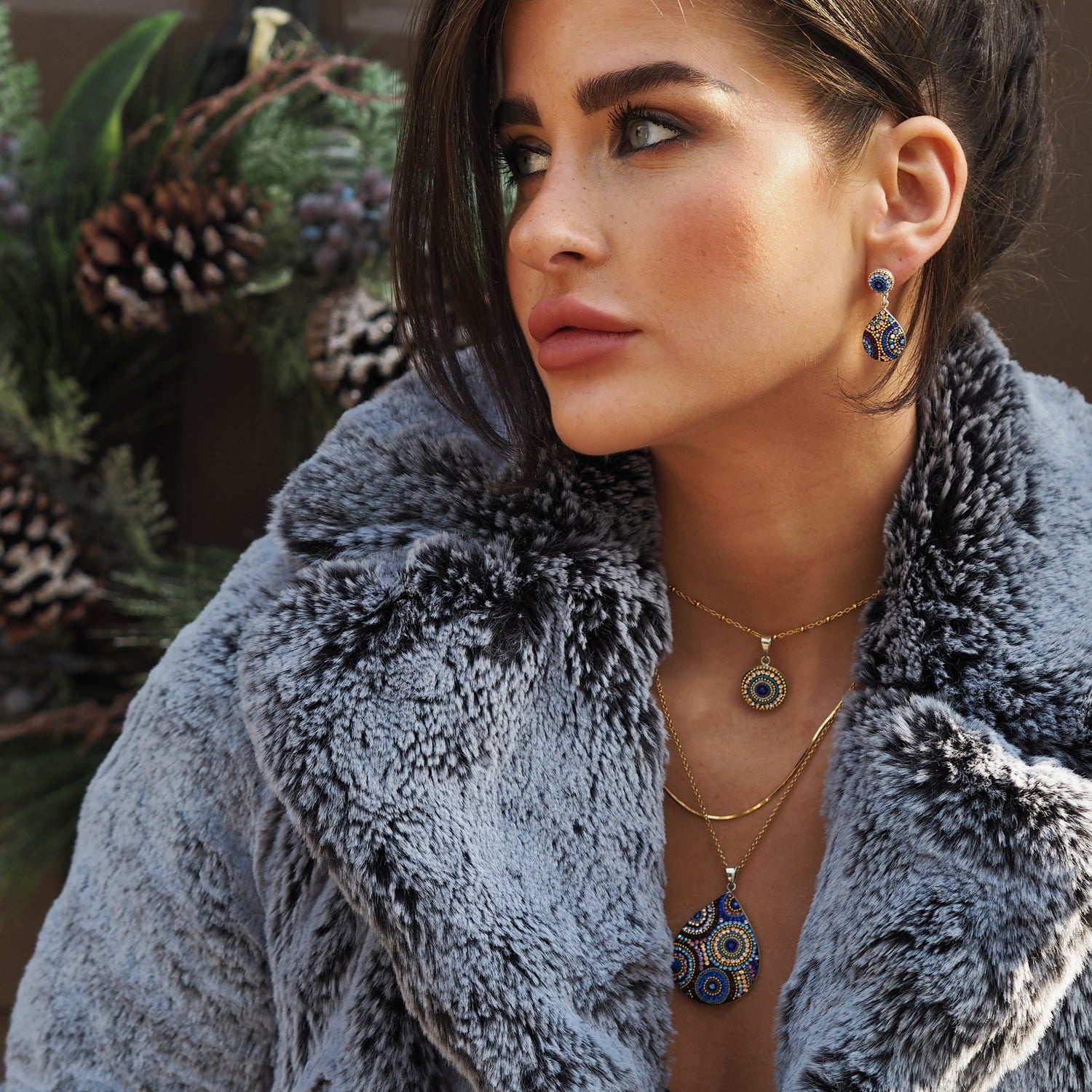Allegra Indigo Radiance Coin Pendant