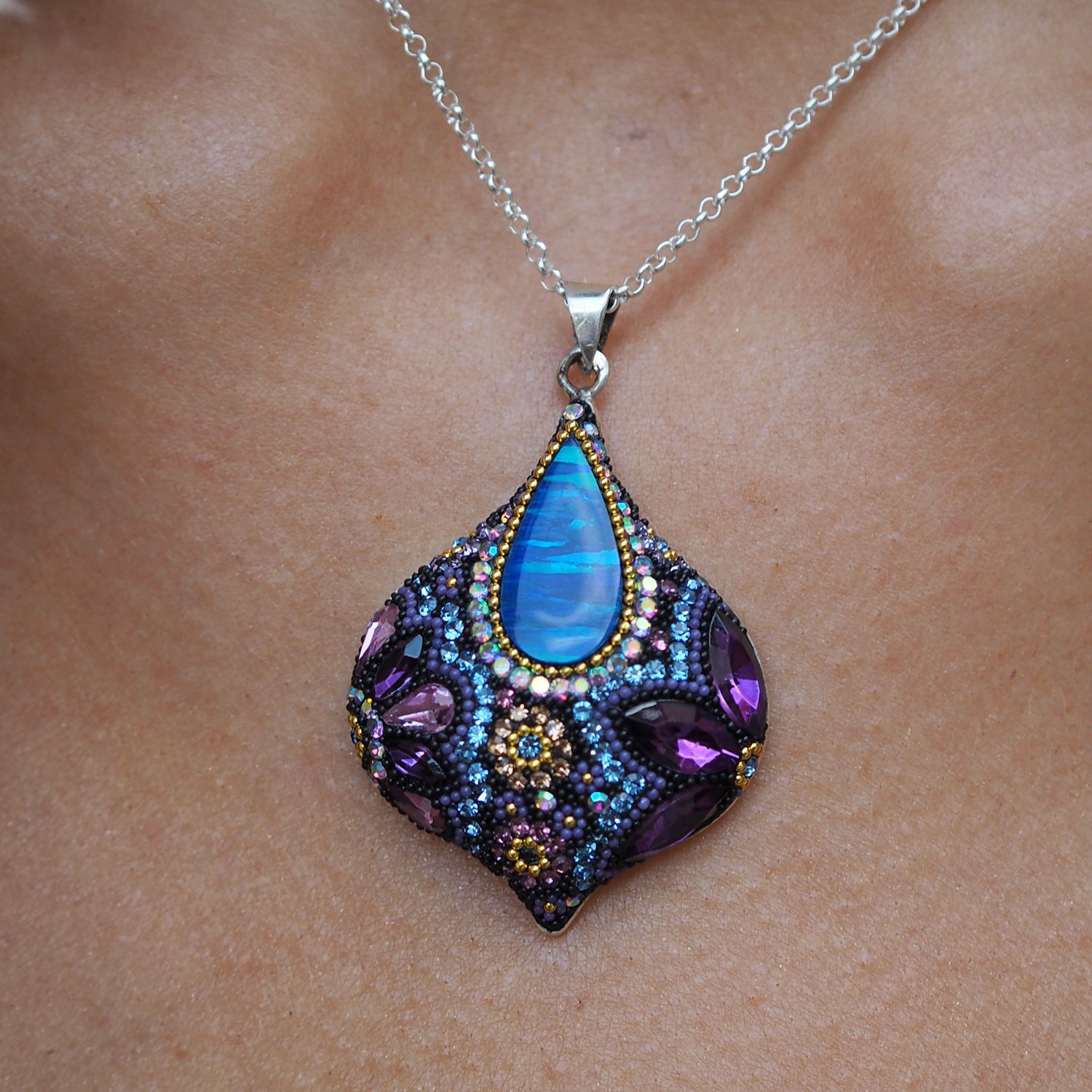 Allegra Purple Shimmer Pendant