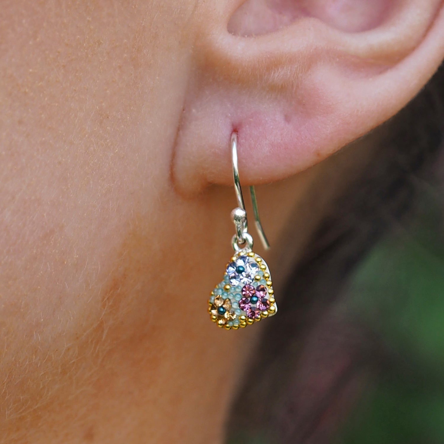 Allegra Heart Antique Drop Earrings