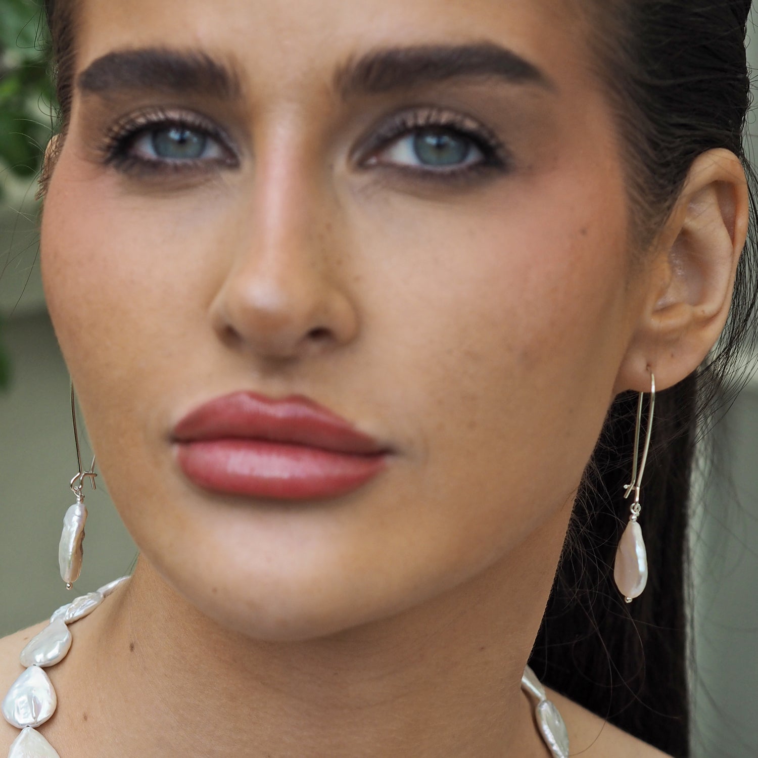Baroque Pearl Long Drop Earrings