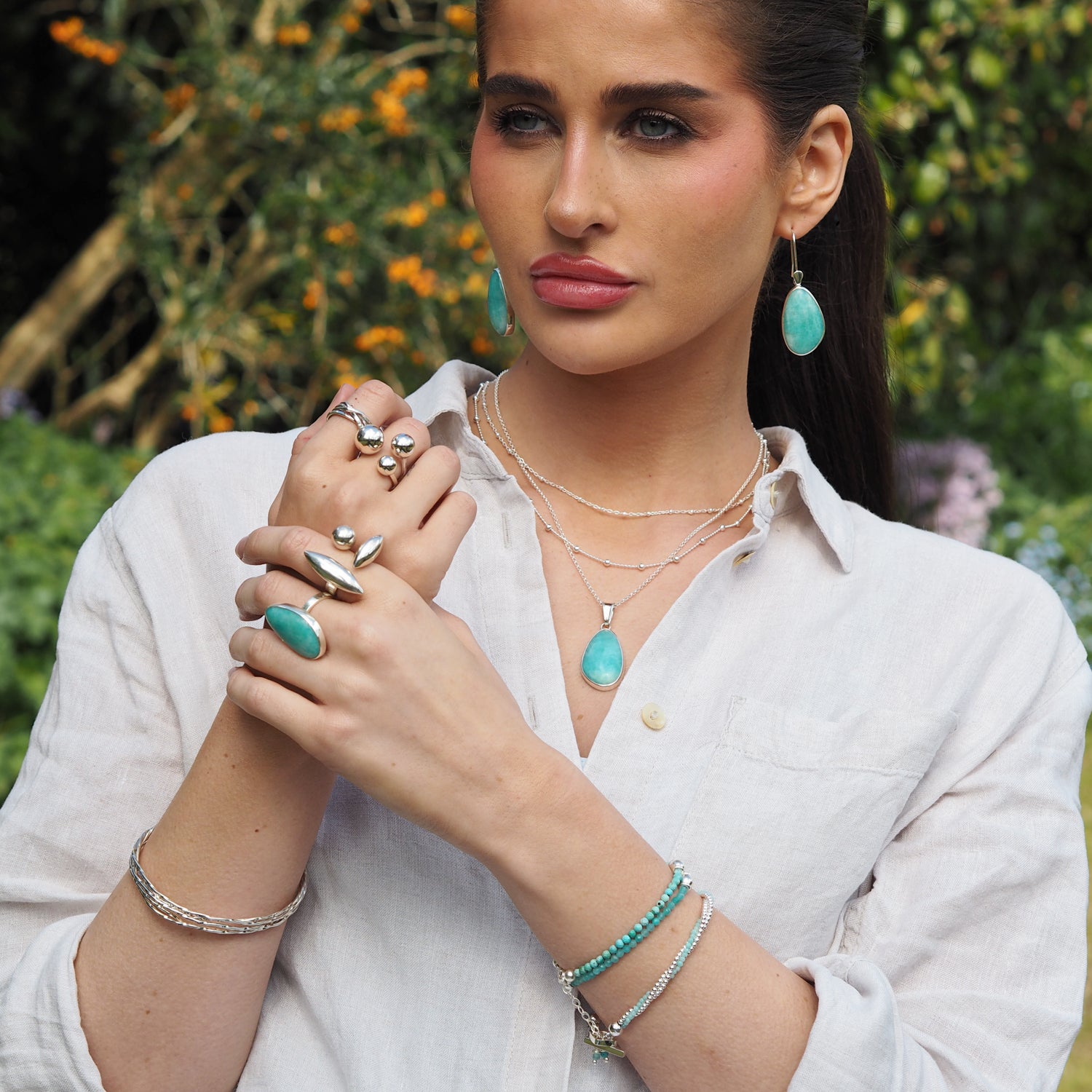 Celestial Amazonite Drop Earrings