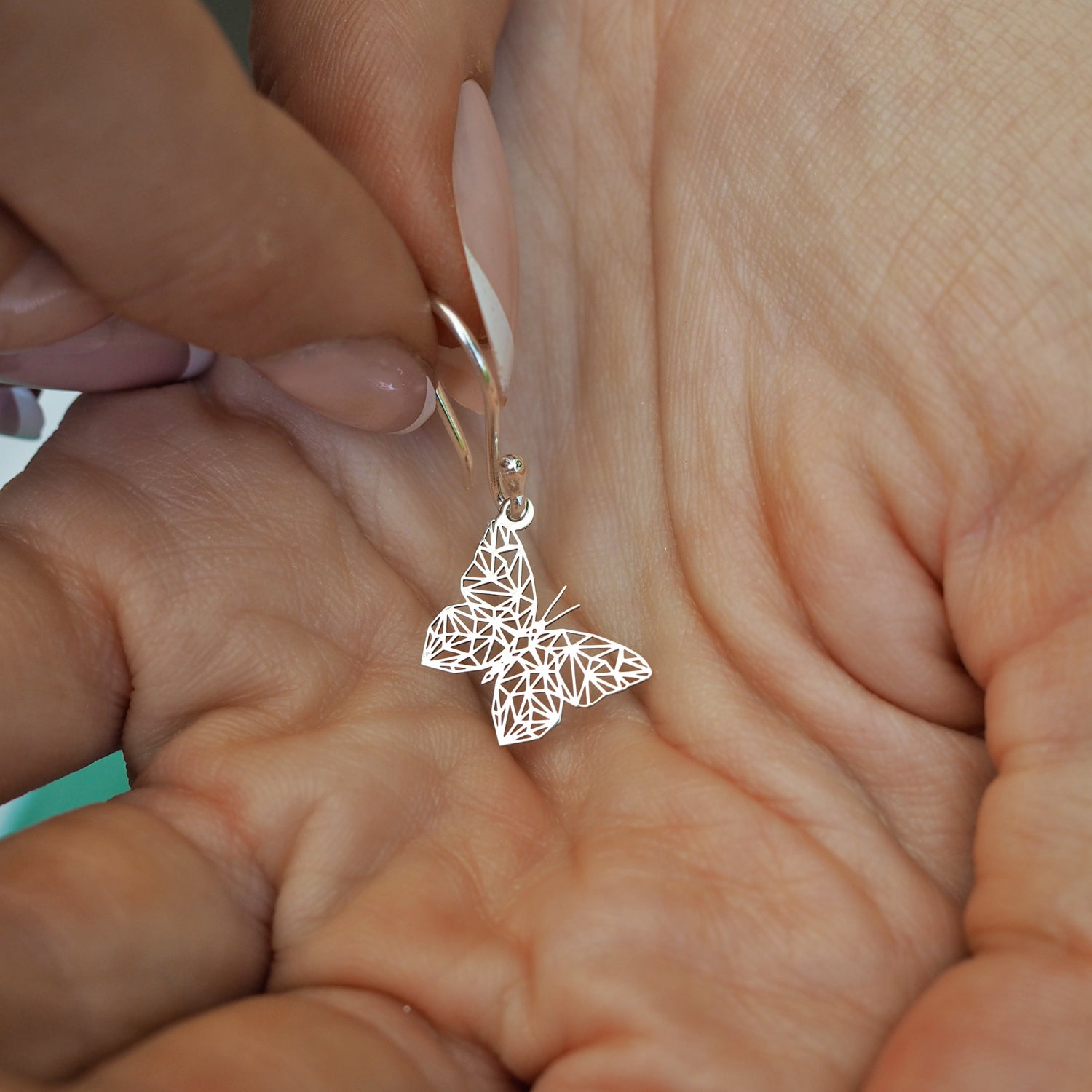 Celtic Silver Butterfly Drop Earrings