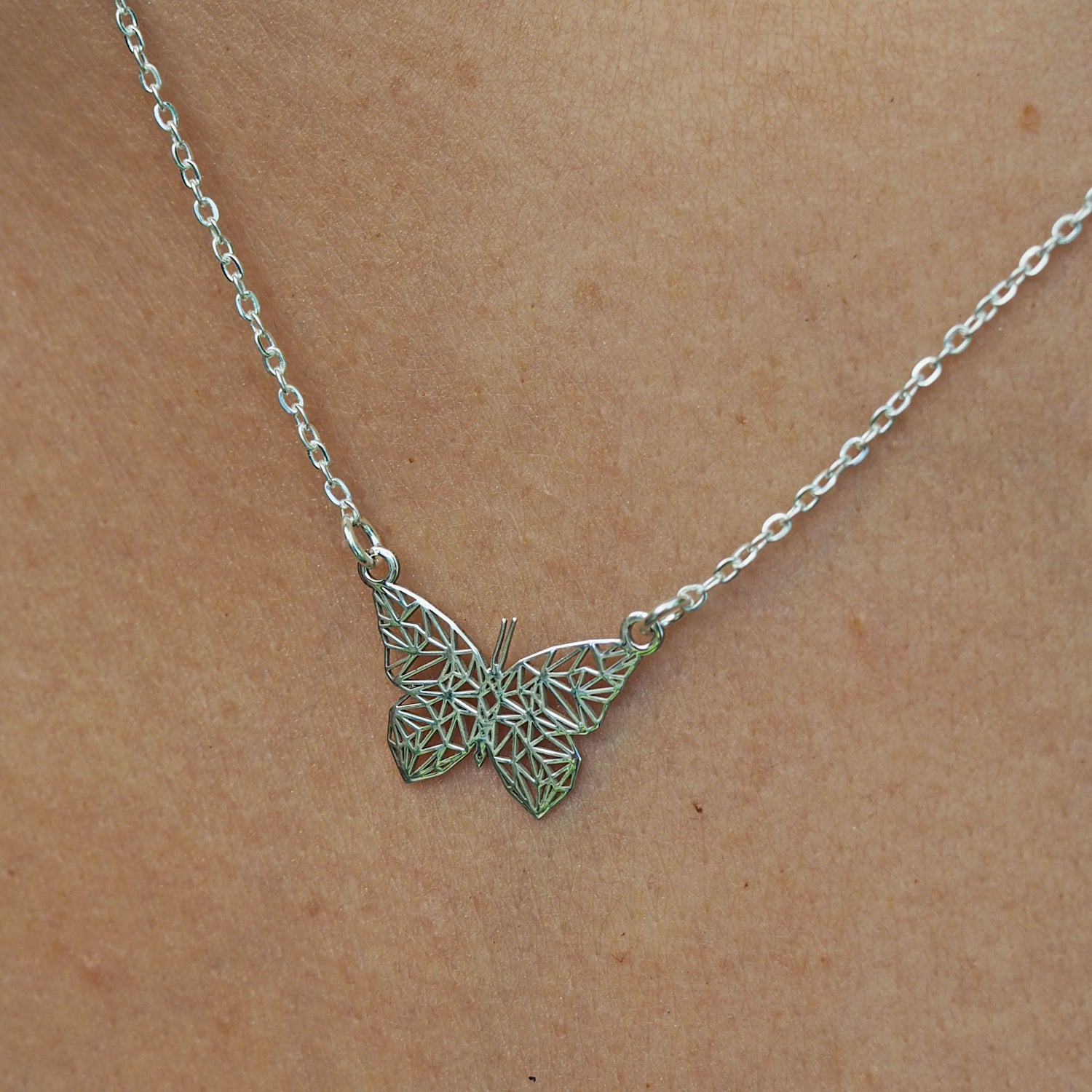 Celtic Silver Butterfly Necklace