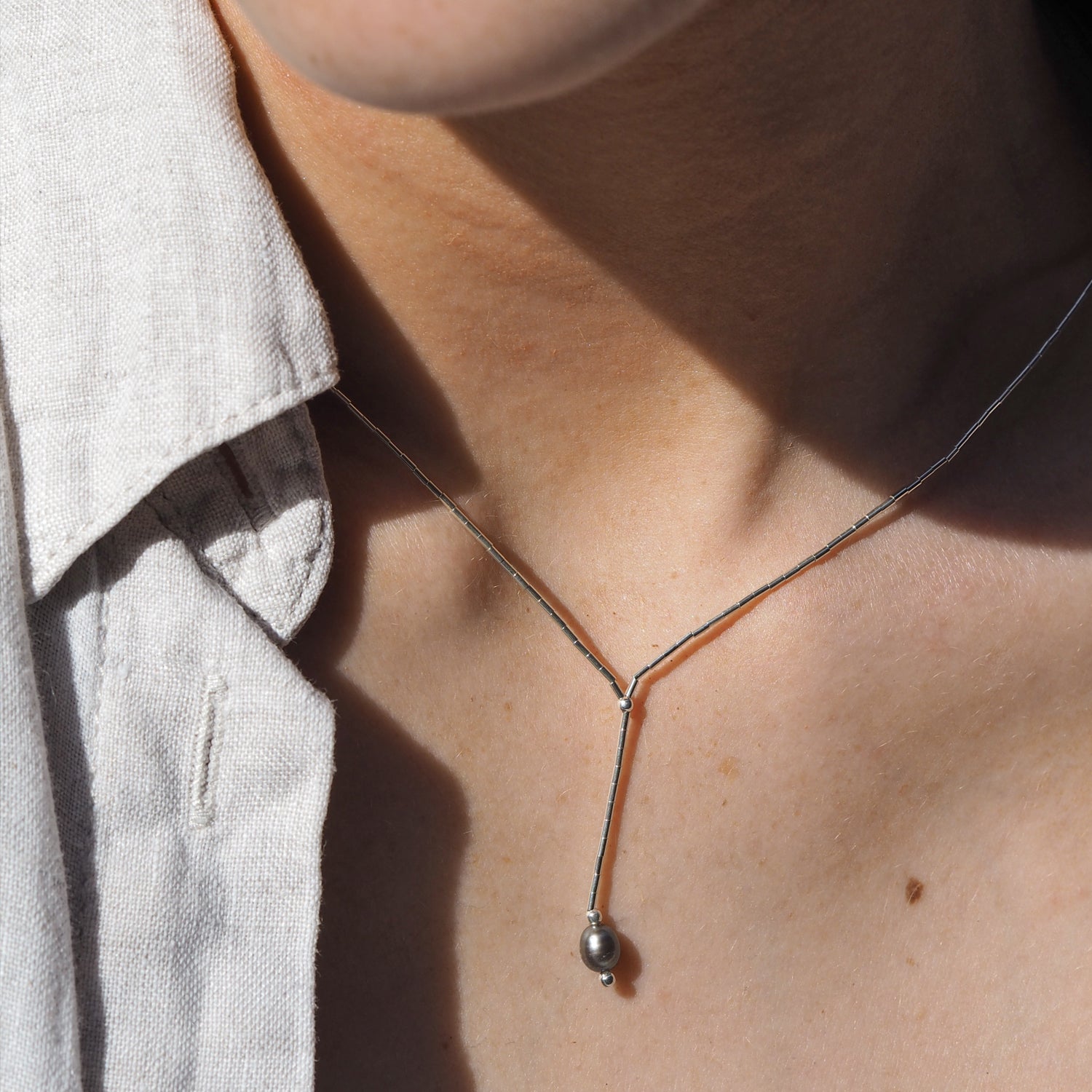 Clara Grey Pearl Necklace
