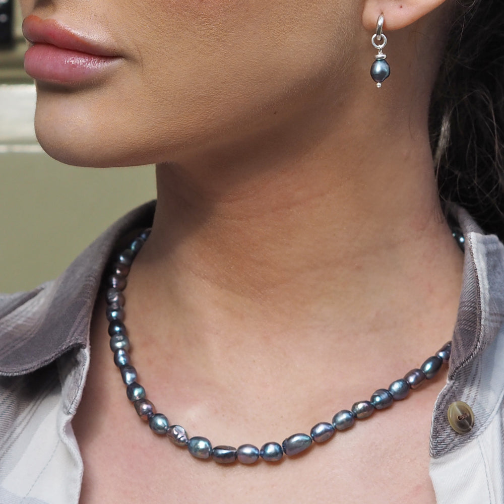 Elenita Iridescent Keishi Pearl Necklace