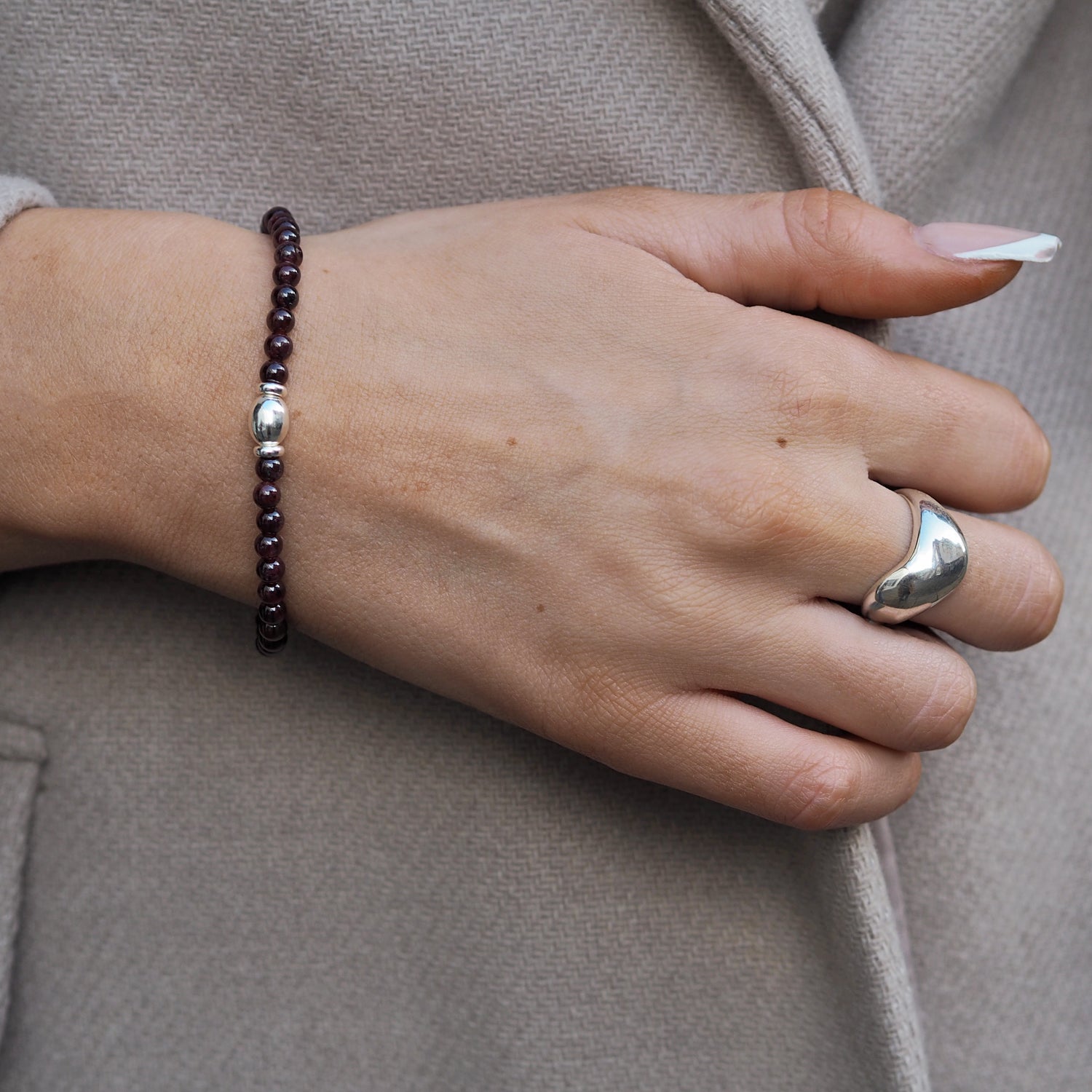 Eternal Garnet Birthstone Bracelet