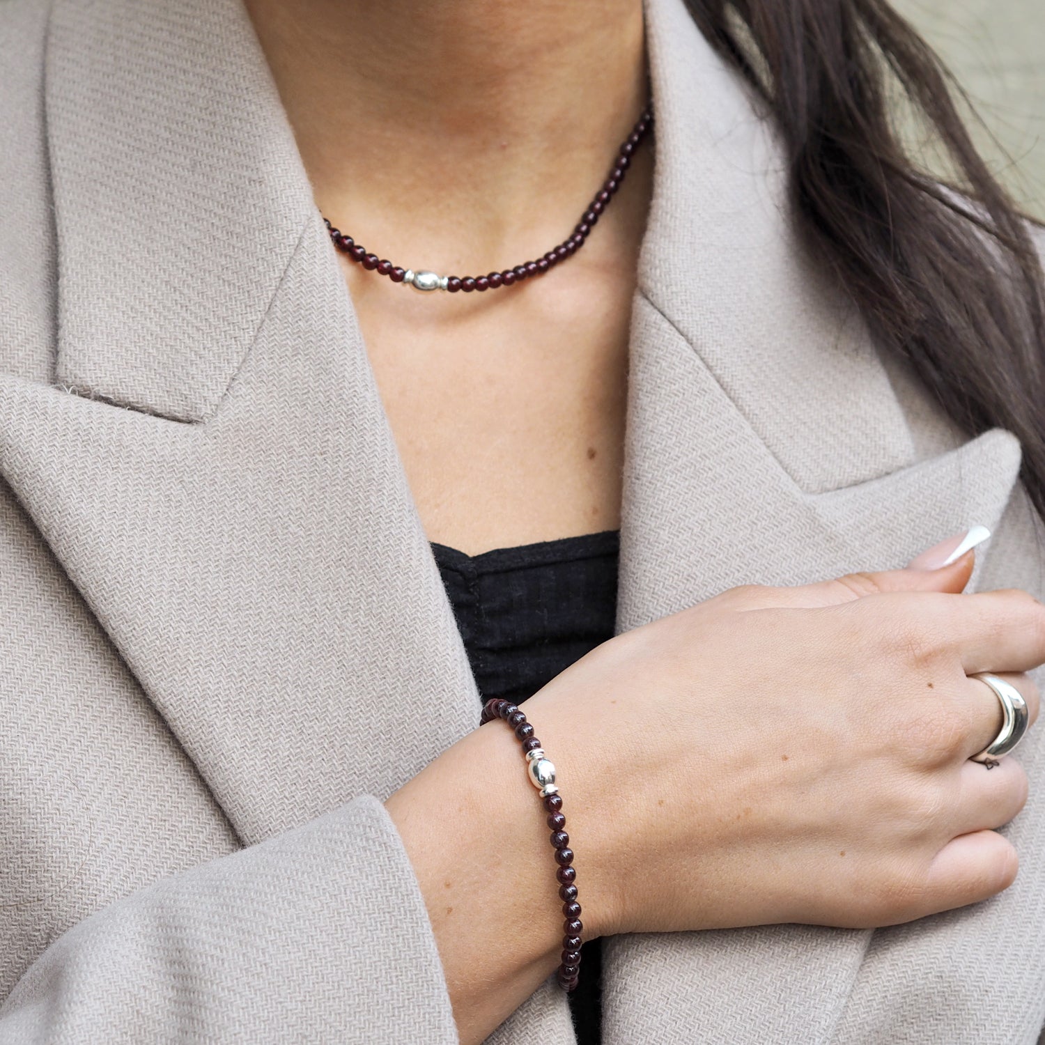 Eternal Garnet Birthstone Bracelet