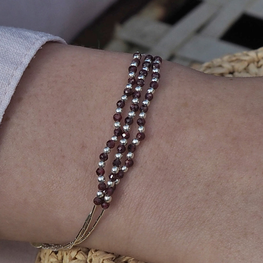 Adeline 3 Garnet Bracelet