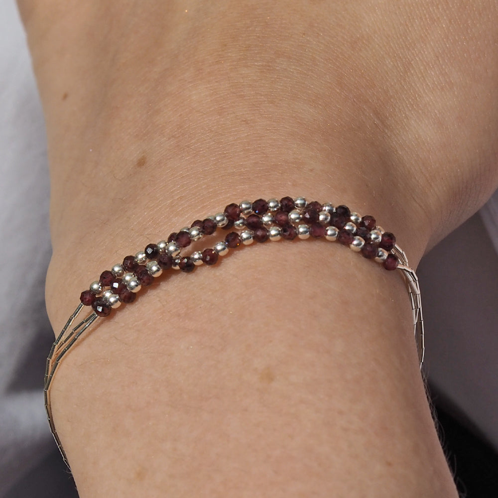 Adeline 3 Garnet Bracelet