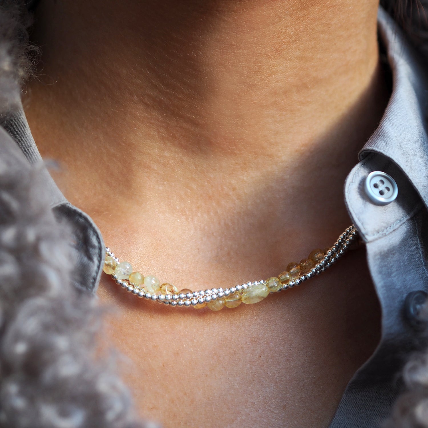 Jasmin Citrine Birthstone Necklace