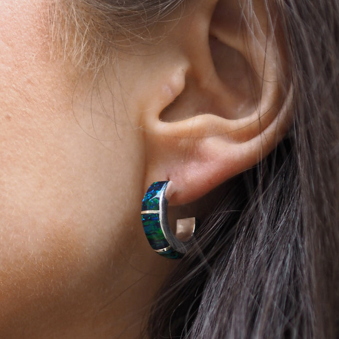 Flinder Lavinia Emerald Hoop Earrings