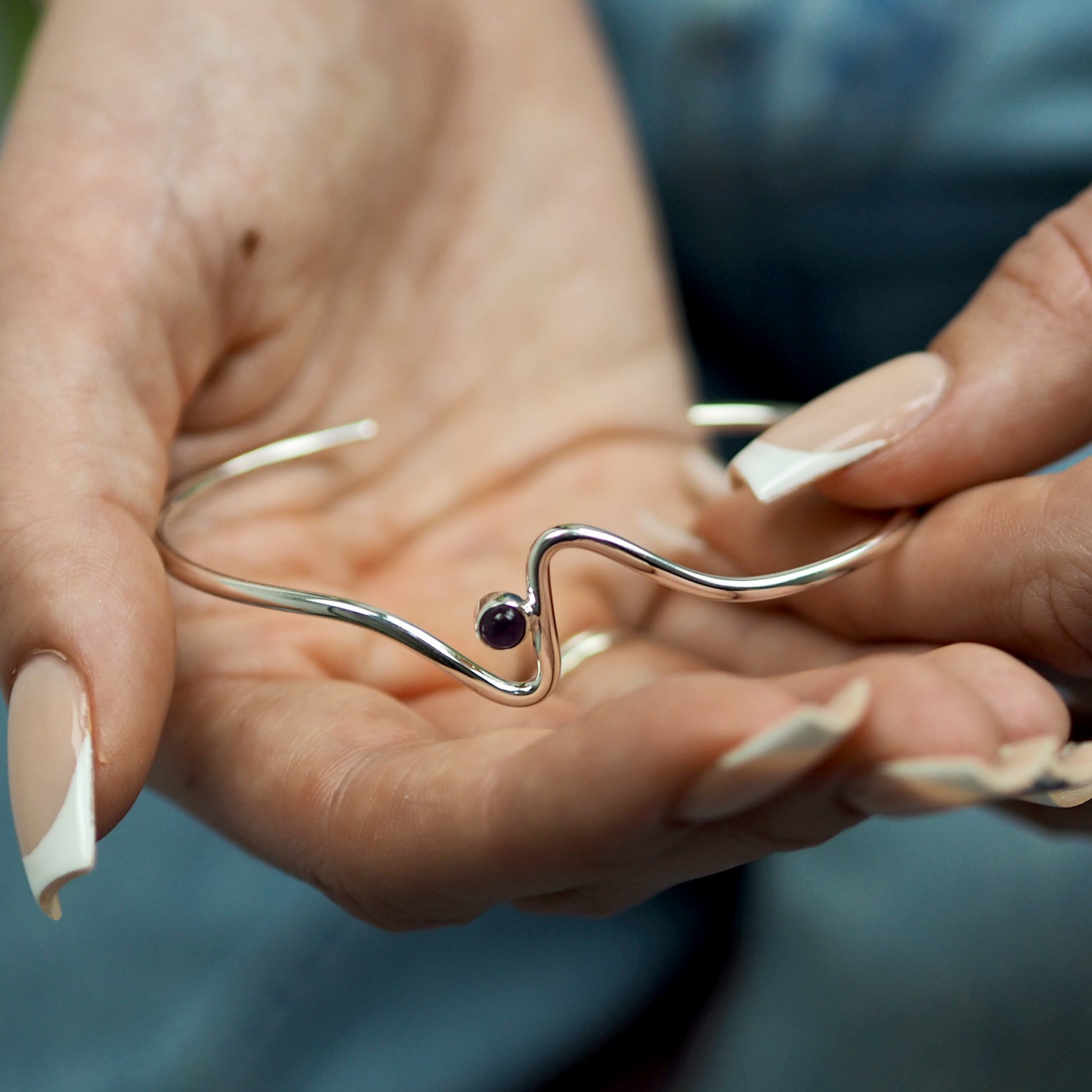 Linea Amethyst Birthstone Cuff