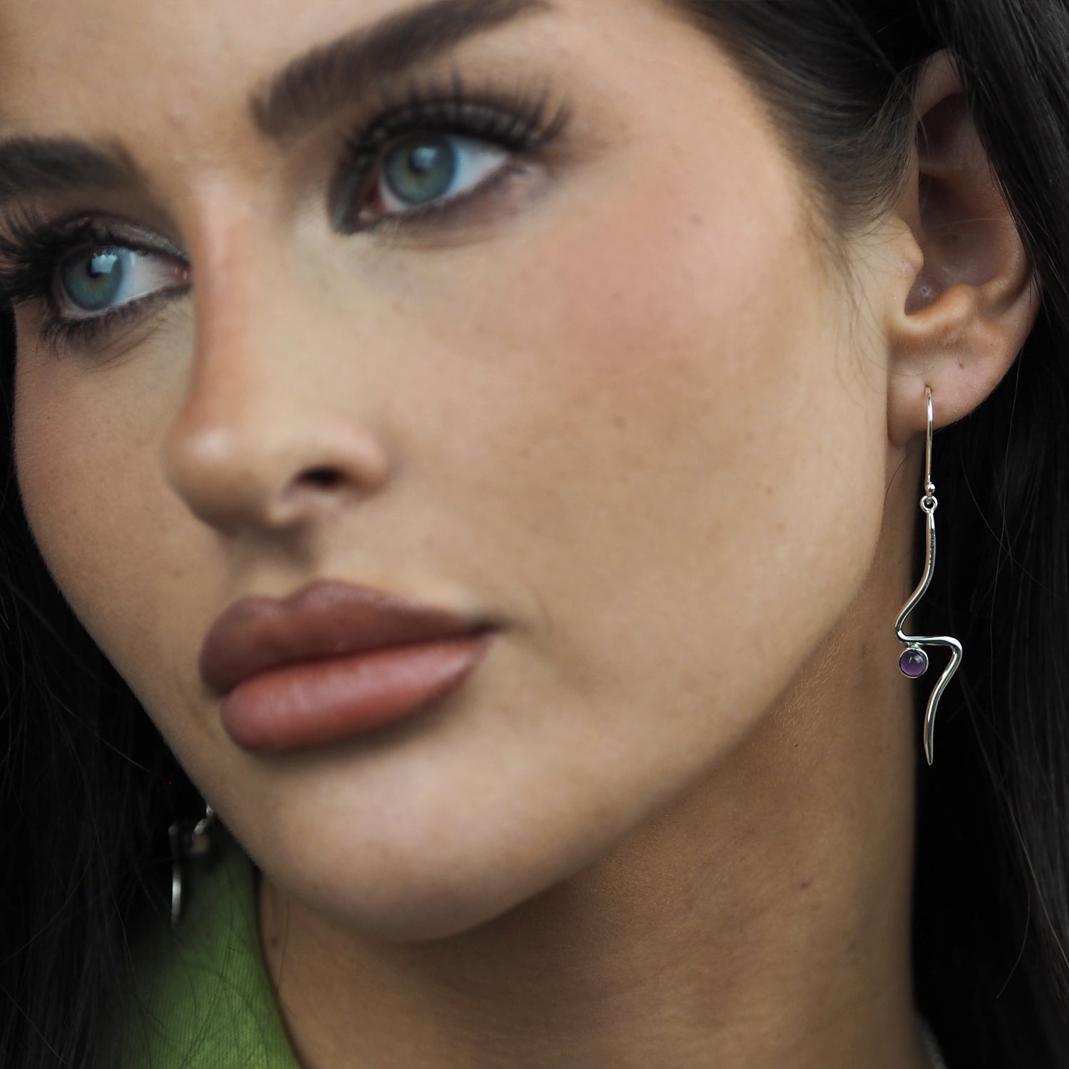 Linea Amethyst Birthstone Earrings