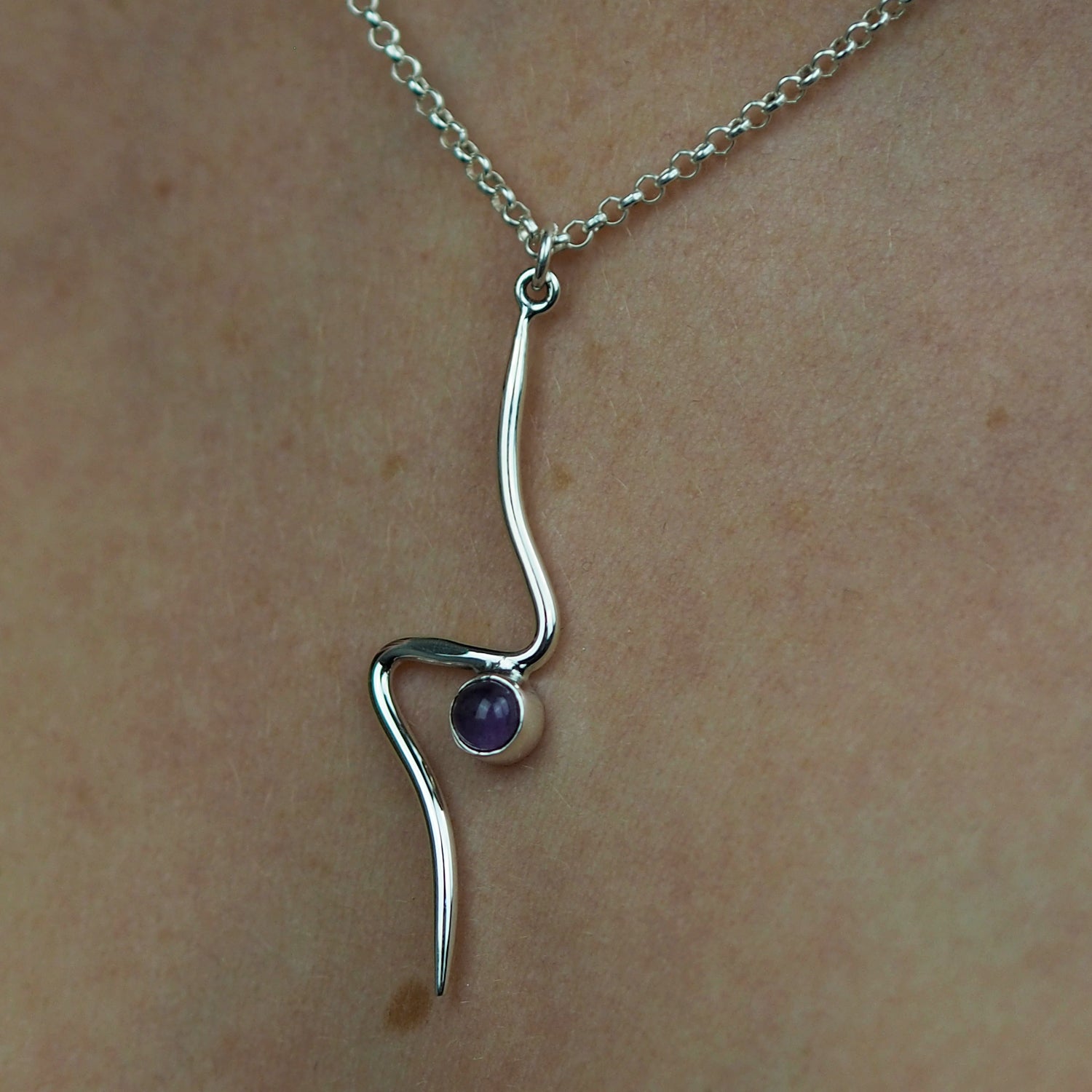 Linea Amethyst Birthstone Pendant