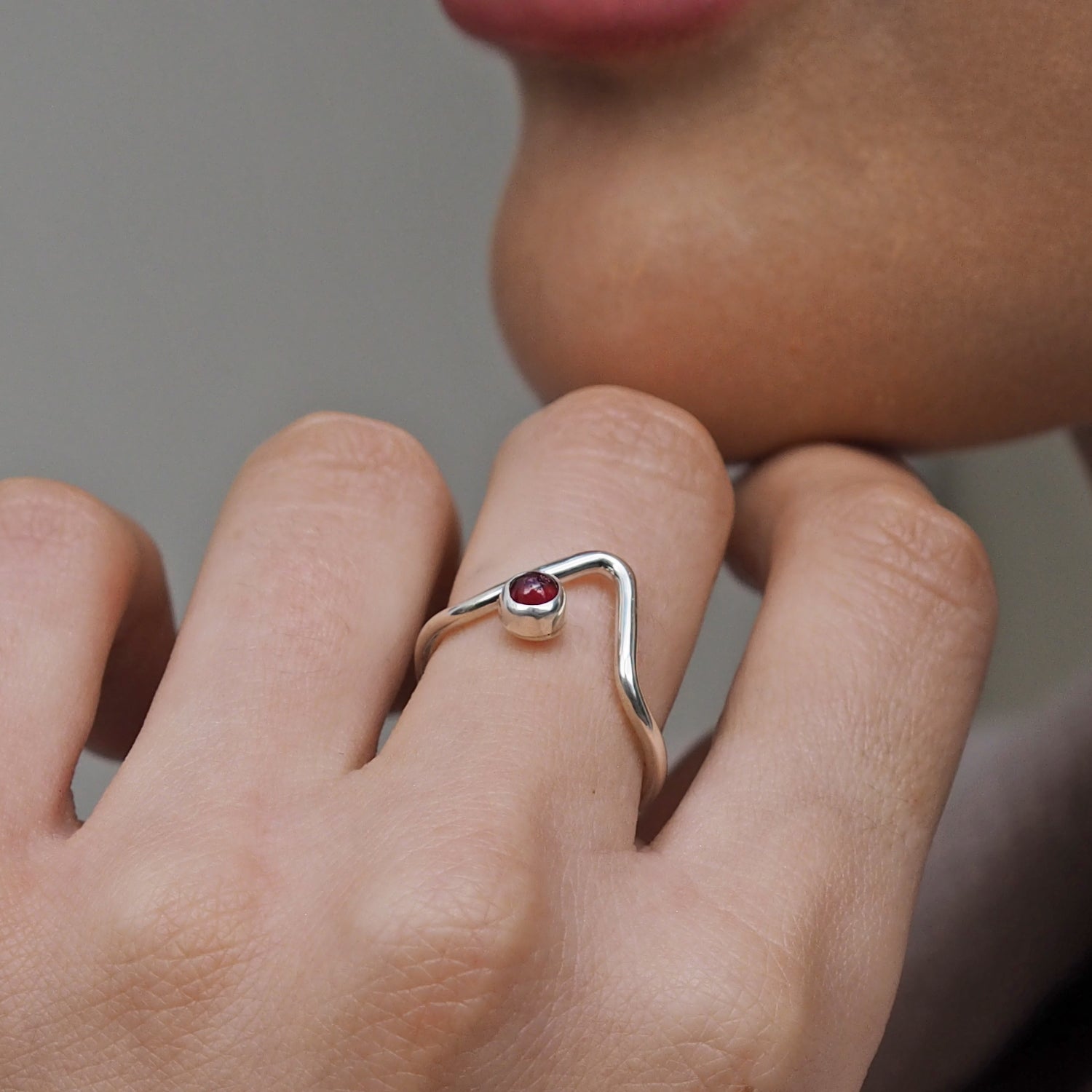 Linea Garnet Ring