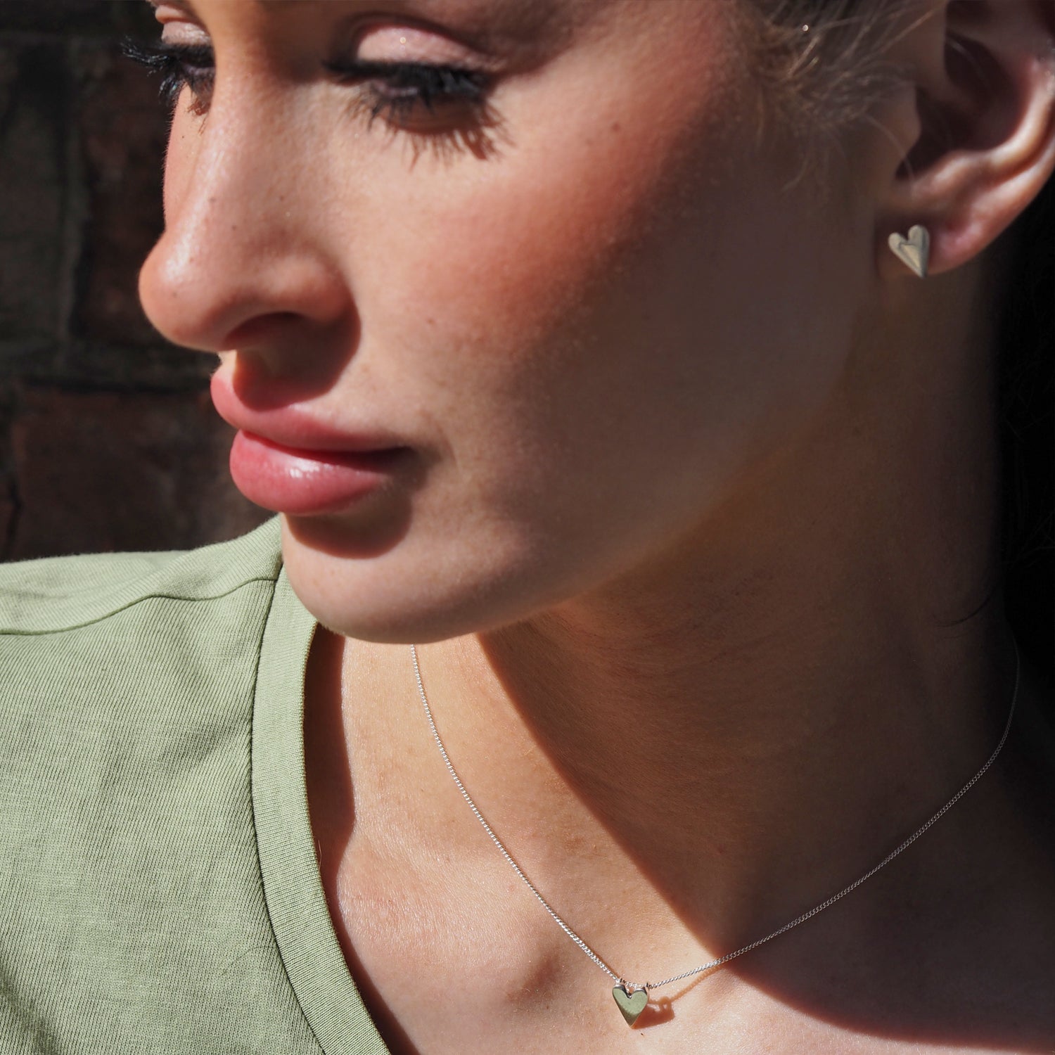 Petite Love Heart Stud Earrings