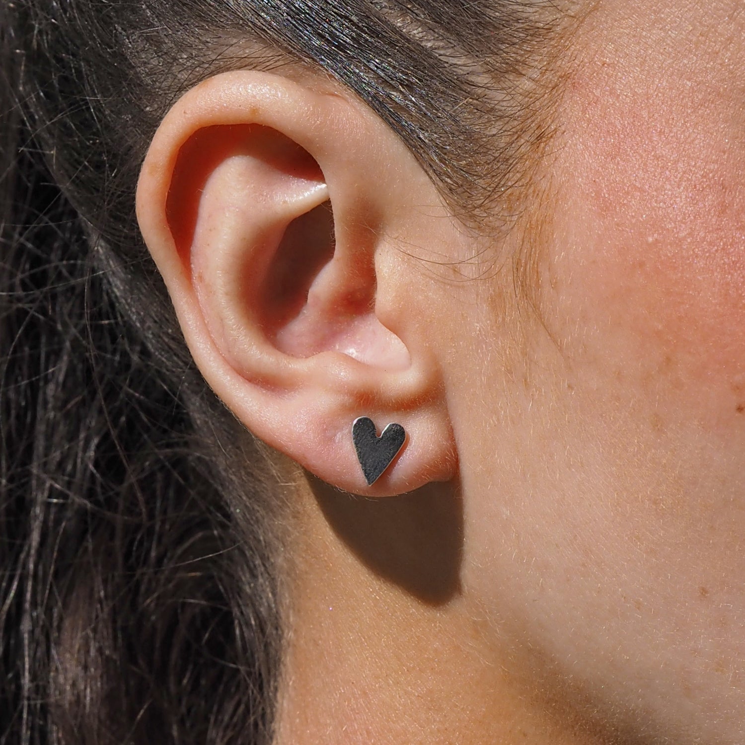 Petite Love Heart Stud Earrings