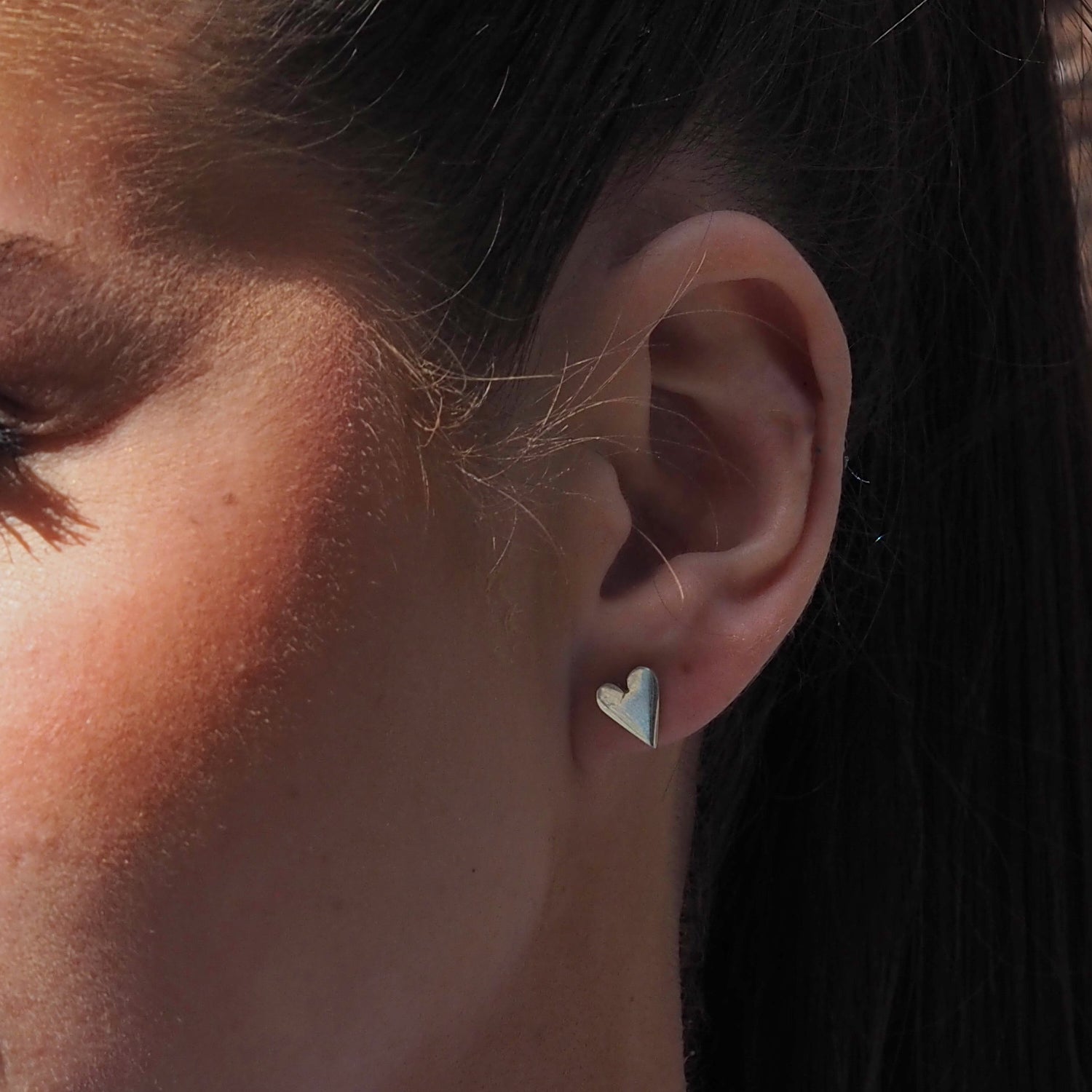 Petite Love Heart Stud Earrings