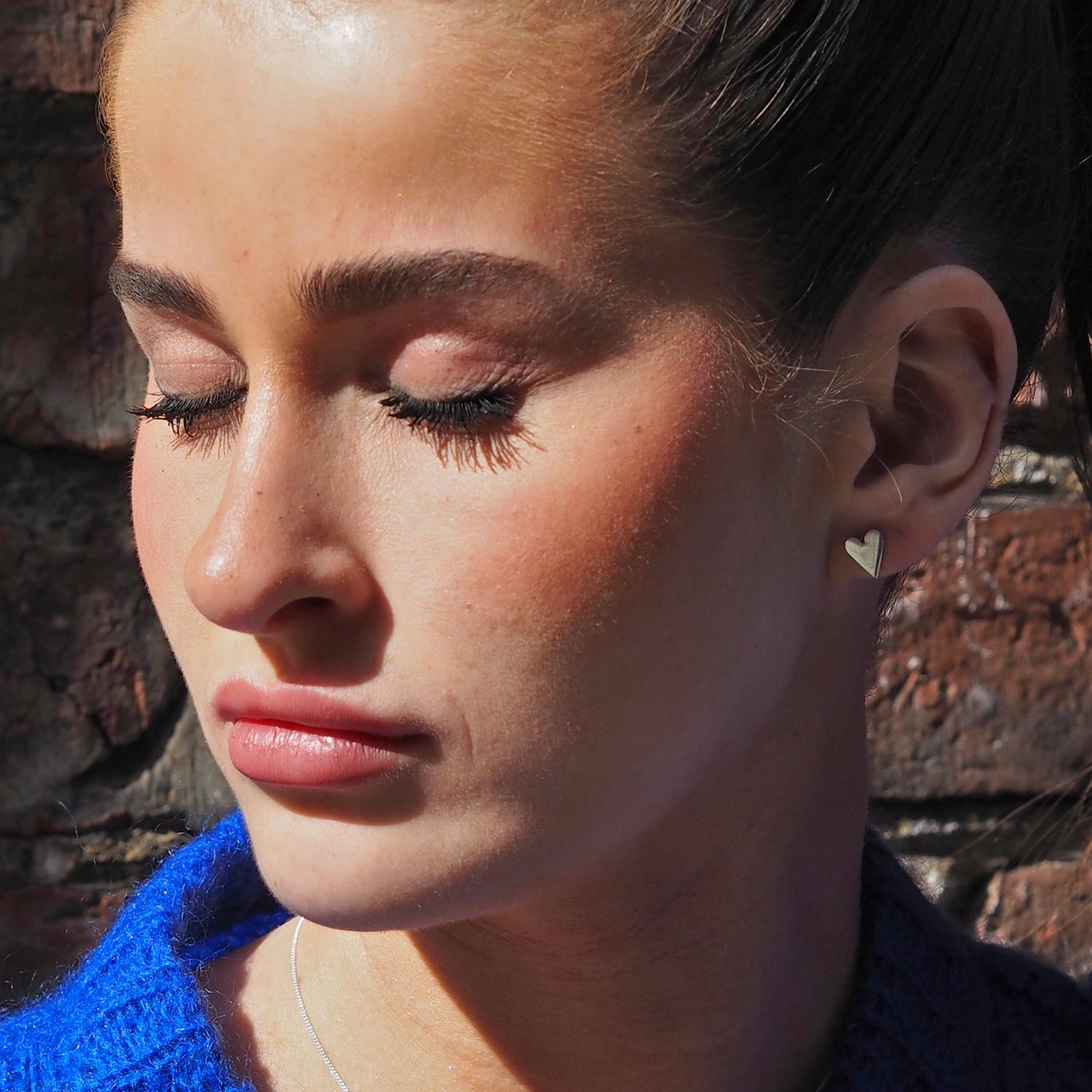 Petite Love Heart Stud Earrings