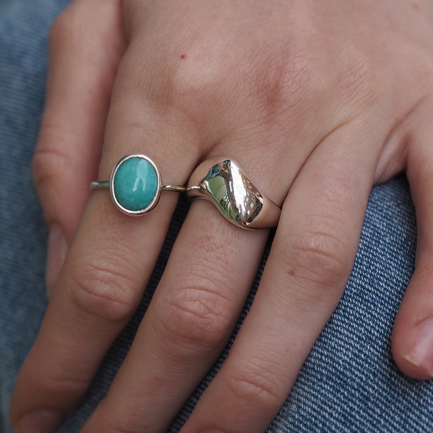 Ripple Polished Silver Ring