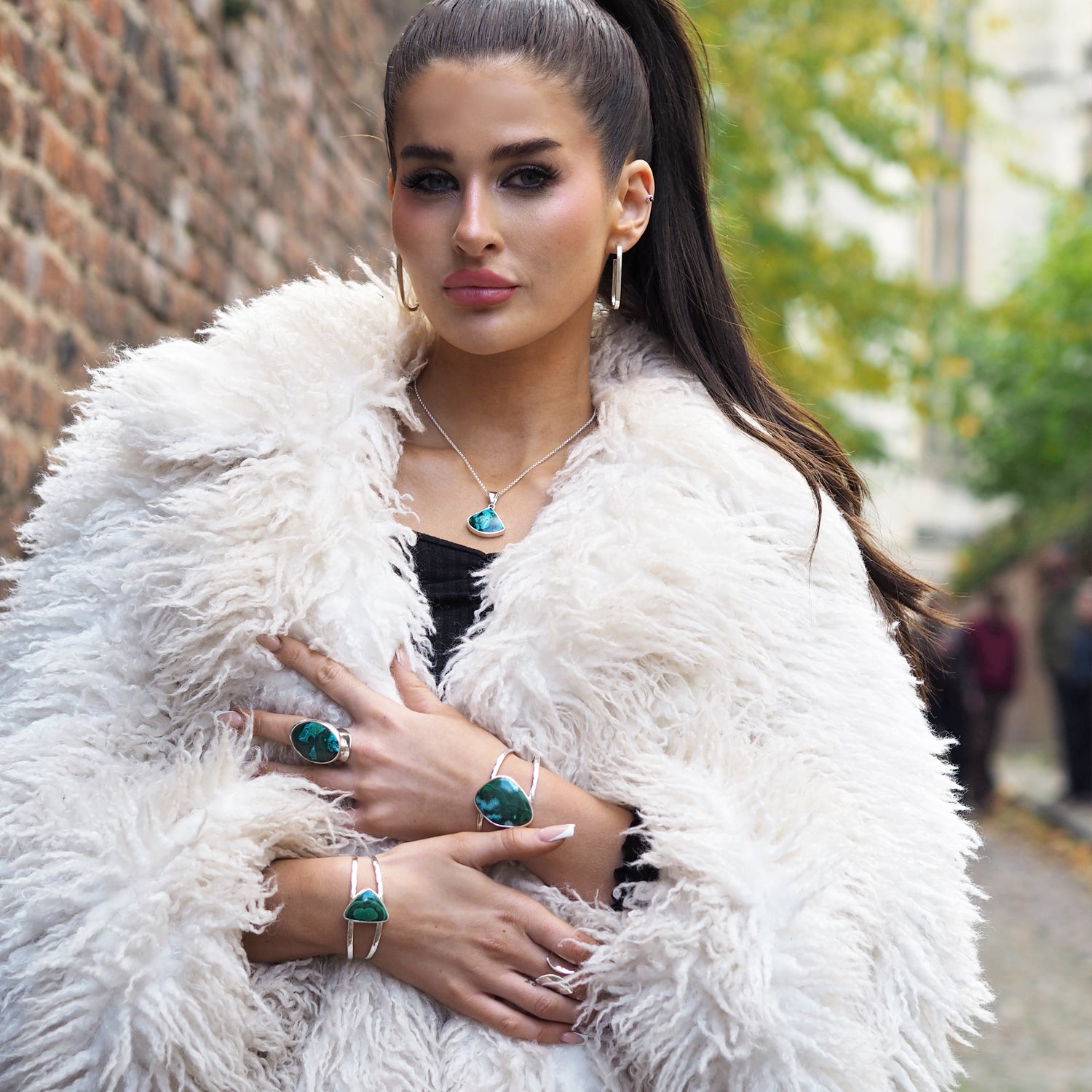 Monet Shattuckite Gemstone XXL Round Adjustable Ring A