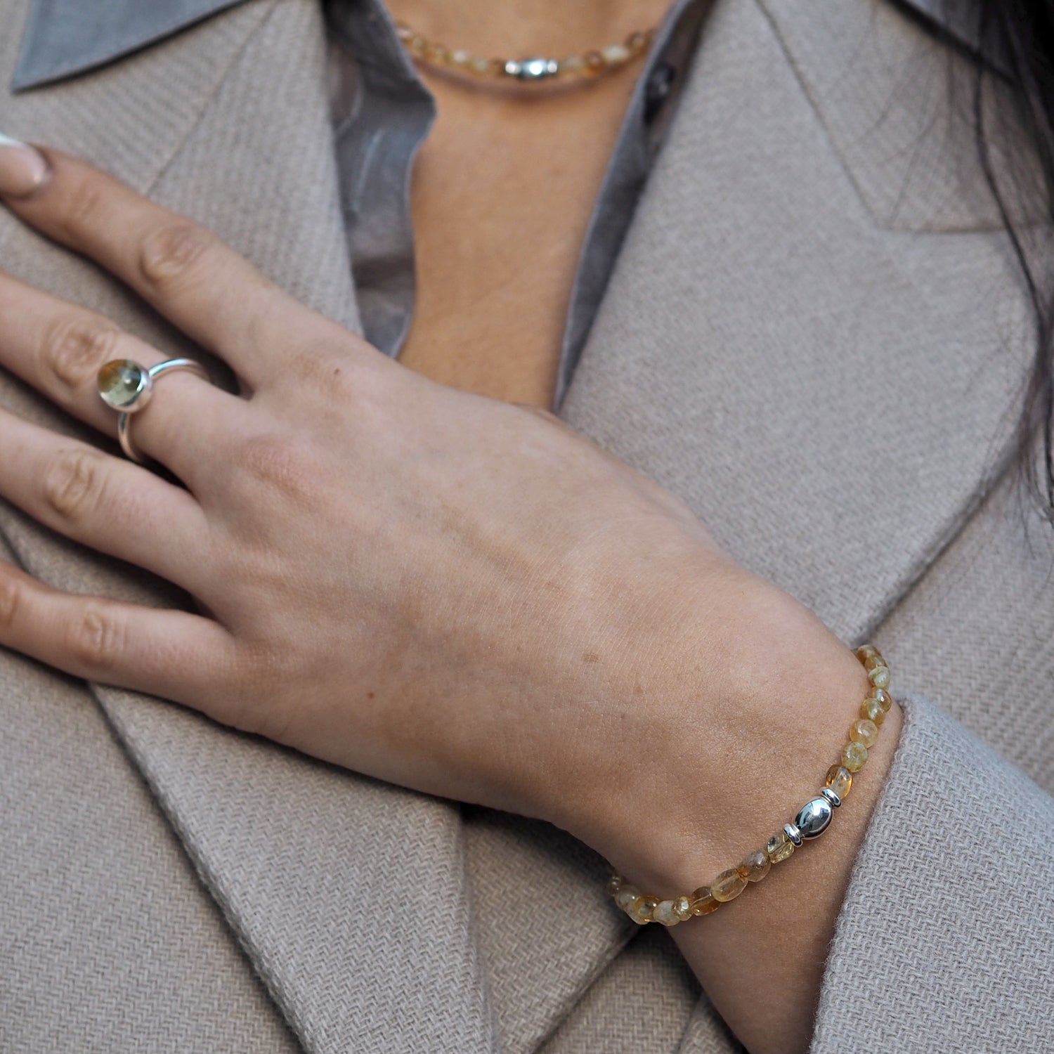 Viva Orb Citrine Birthstone Bracelet