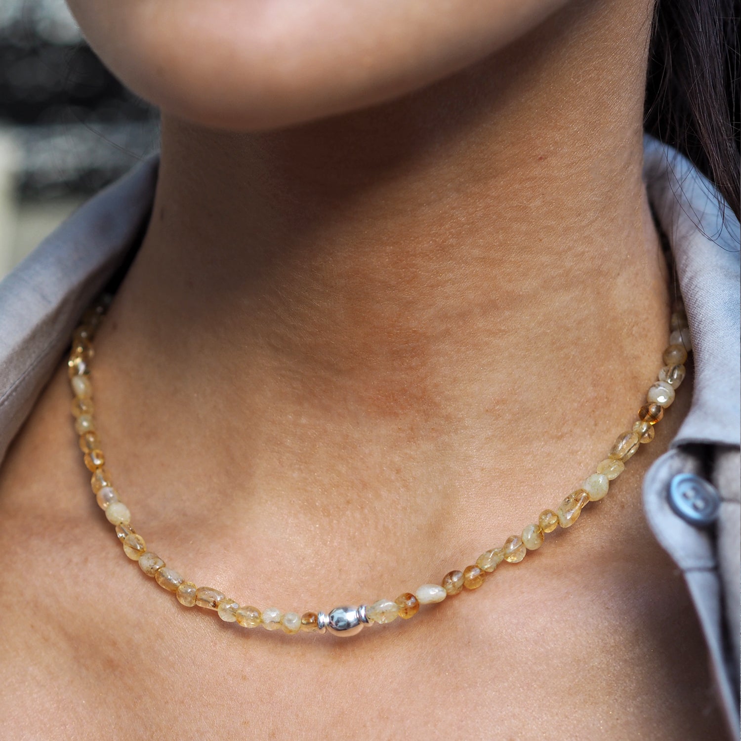 Viva Orb Citrine Birthstone Necklace