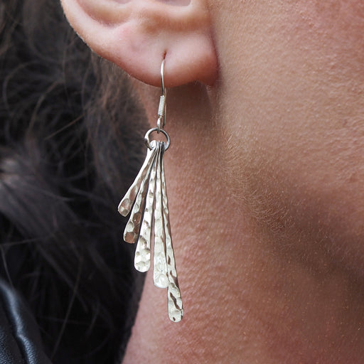 Lily Hammered Drop Earrings