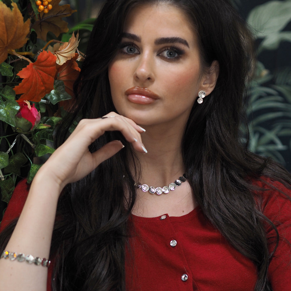 Roma Round Hammered Stud Earrings