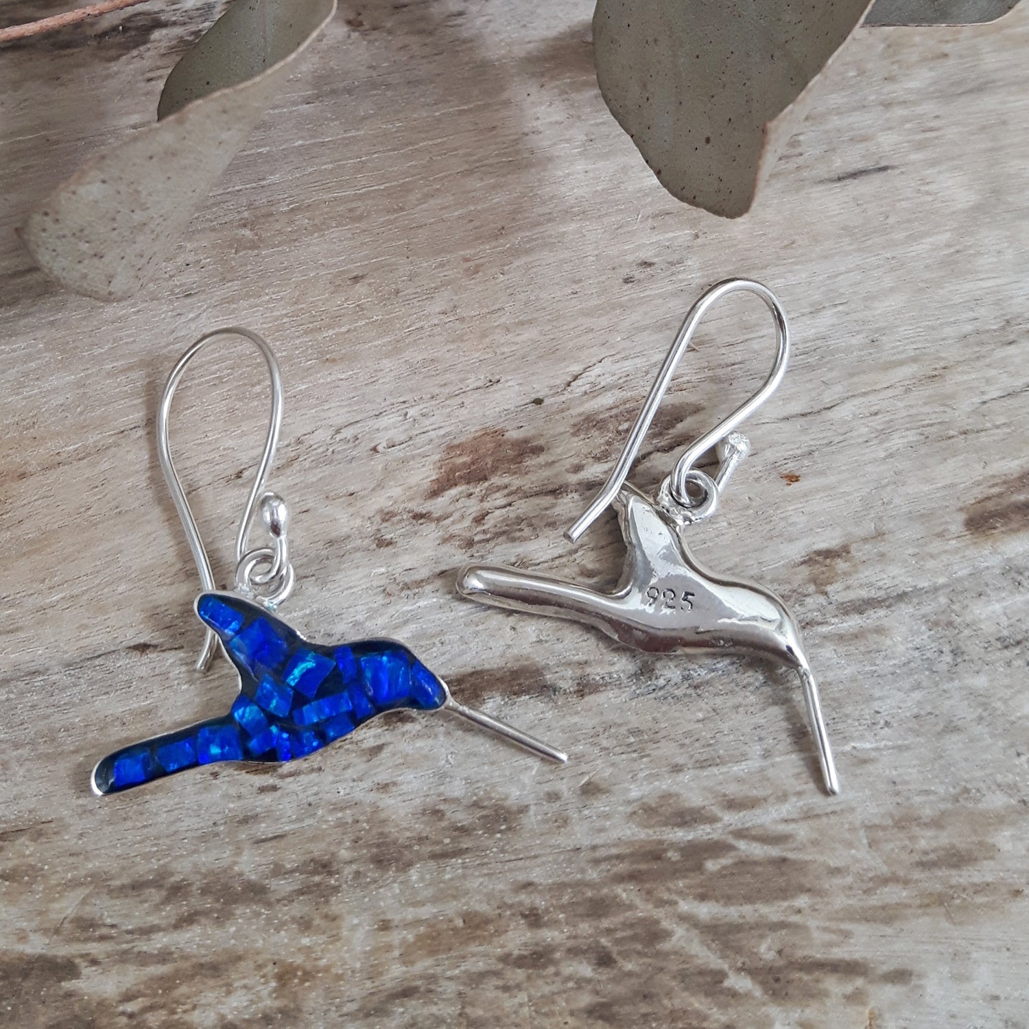 SAMPLE Flinder Hummingbird Blue Drop Earrings