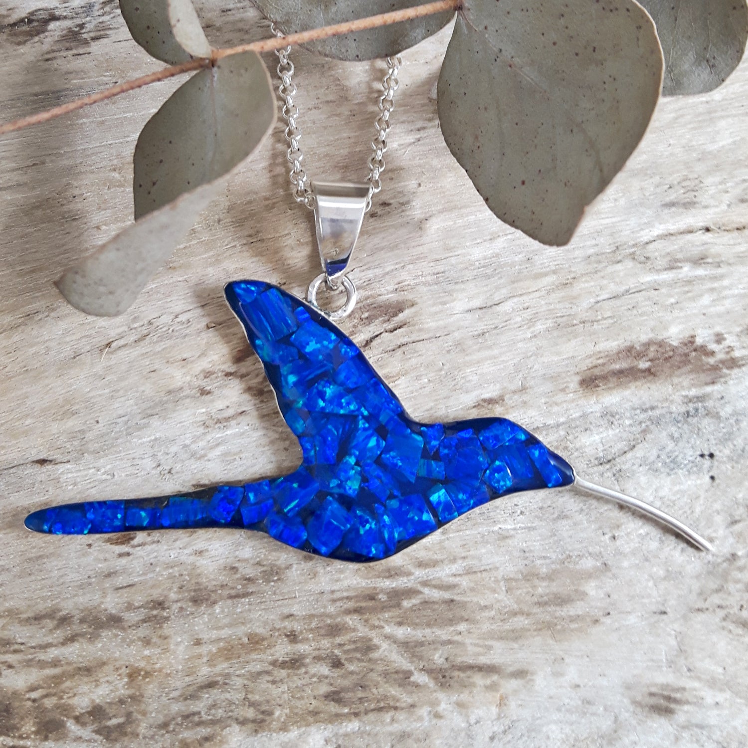 SAMPLE Flinder Blue Hummingbird Pendant