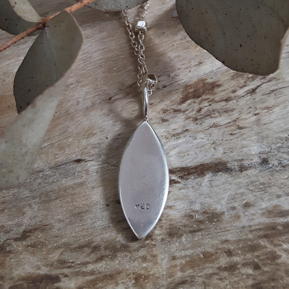 Flinder Blue Leaf Small Pendant