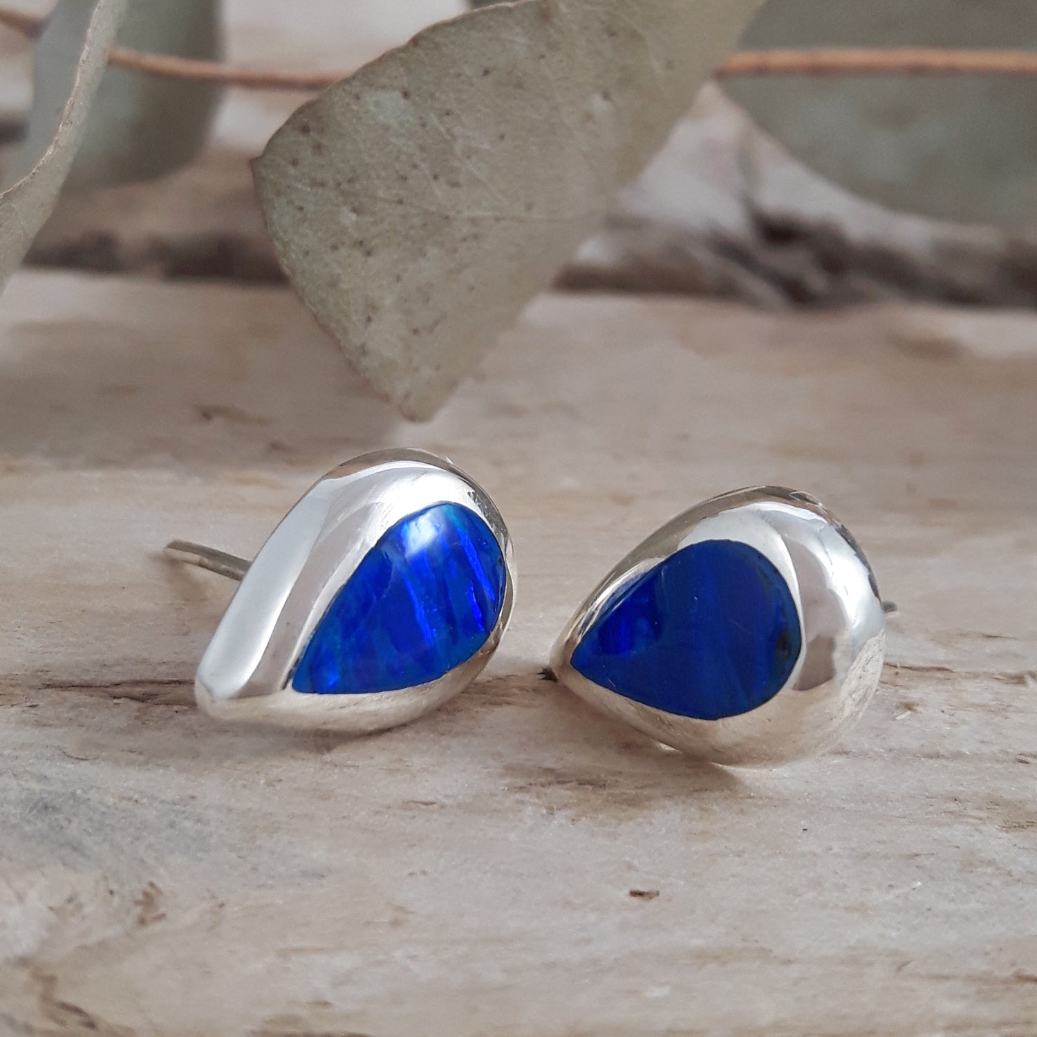 Flinder Droplet Blue Stud Earrings