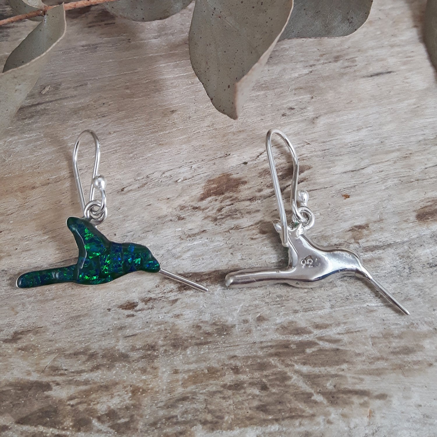 SAMPLE Flinder Hummingbird Emerald Drop Earrings