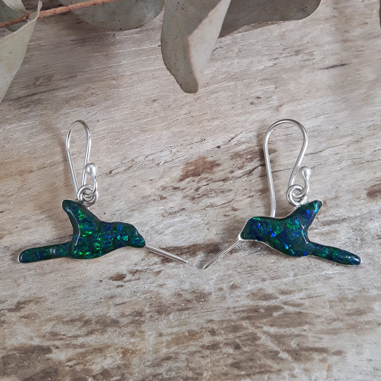 SAMPLE Flinder Hummingbird Emerald Drop Earrings