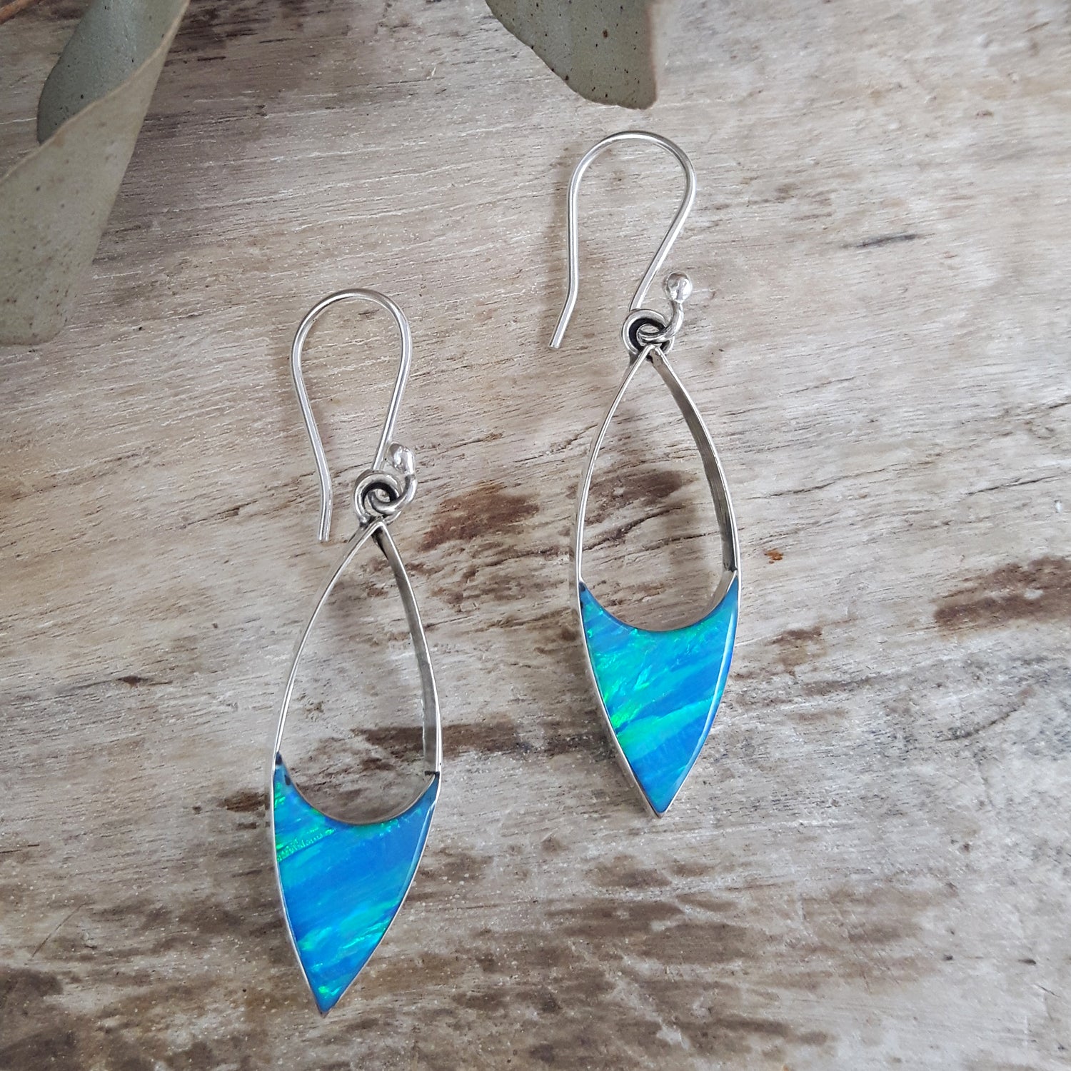Flinder Finella Turquoise Cultured Opal & Sterling Silver Drop Earrings