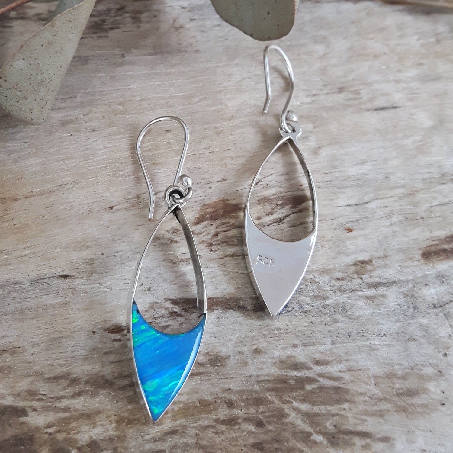 Flinder Finella Turquoise Cultured Opal & Sterling Silver Drop Earrings