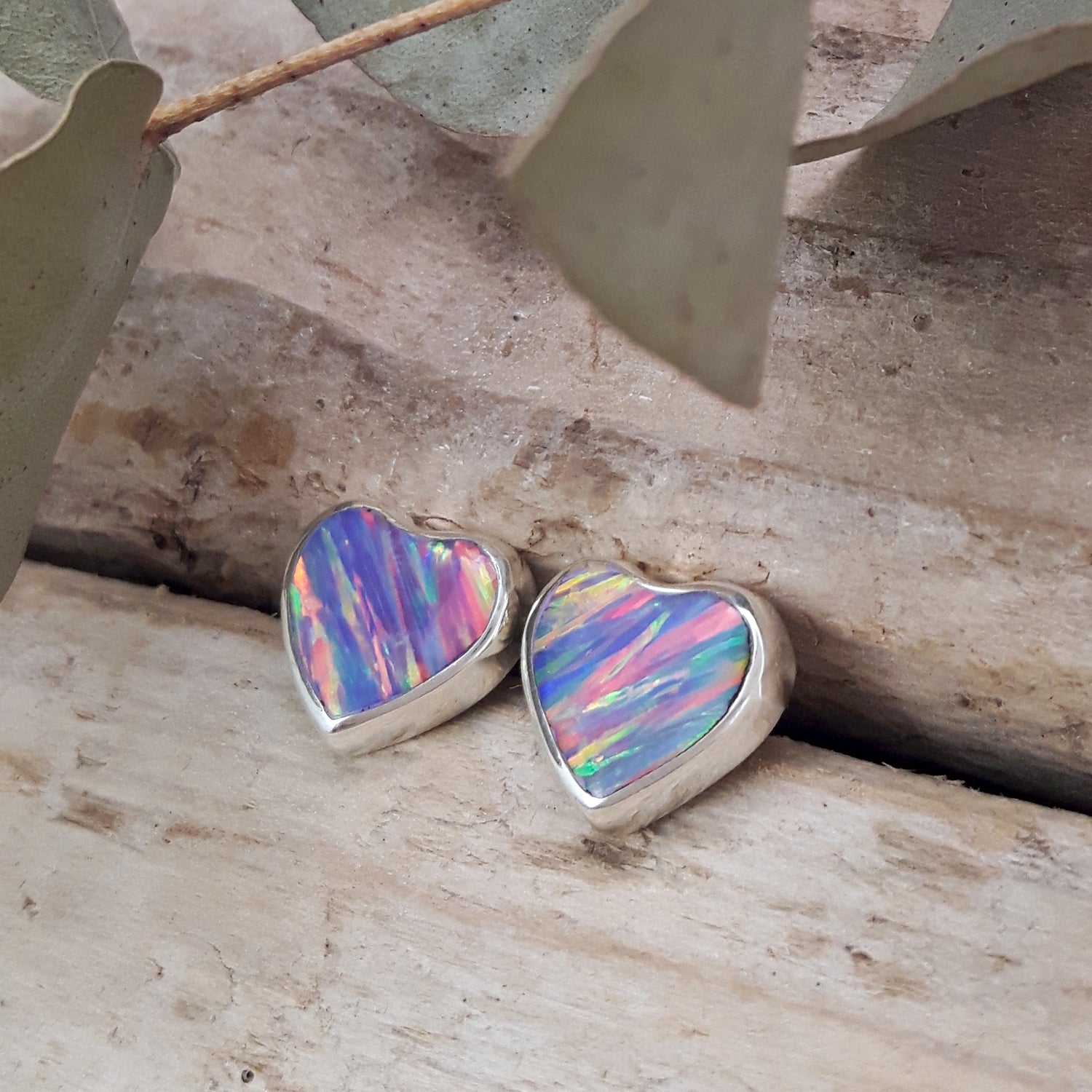 Flinder Heart Med Lavender Stud Earrings